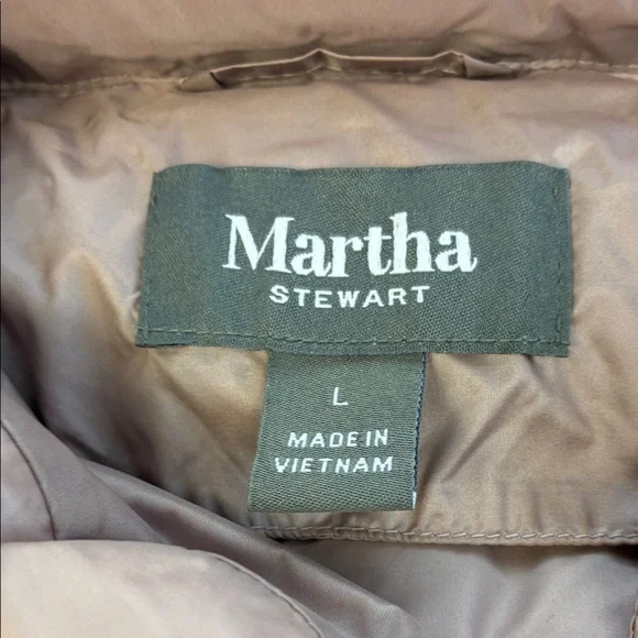 Martha Stewart Down Vest Mauve Short Sleeve Puffer Jacket Gorpcore L - Picture 8 of 9